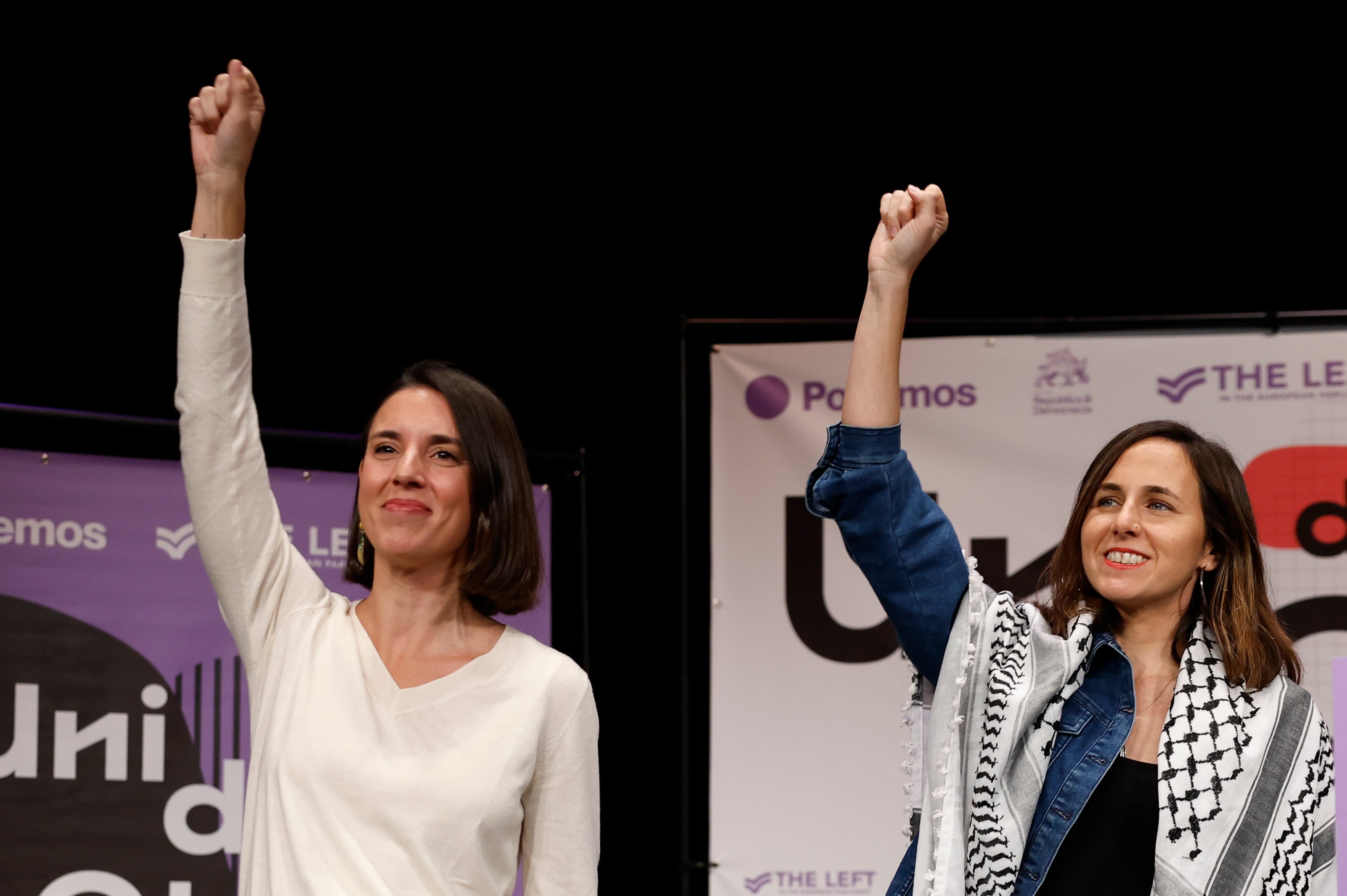 La secretaria general de Podemos, Ione Belarra y la eurodiputada Irene Montero han intervenido este sábado en el acto central &#039;Cambiar todo lo que no podemos aceptar&#039;, del encuentro &#039;Uni de otoño&#039; organizado por Podemos en el Teatro Fernando de Rojas.