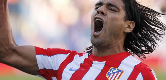 Falcao celebra un gol con el Atlético