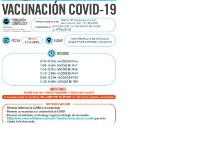 Información de la vacunación en Vitigudino