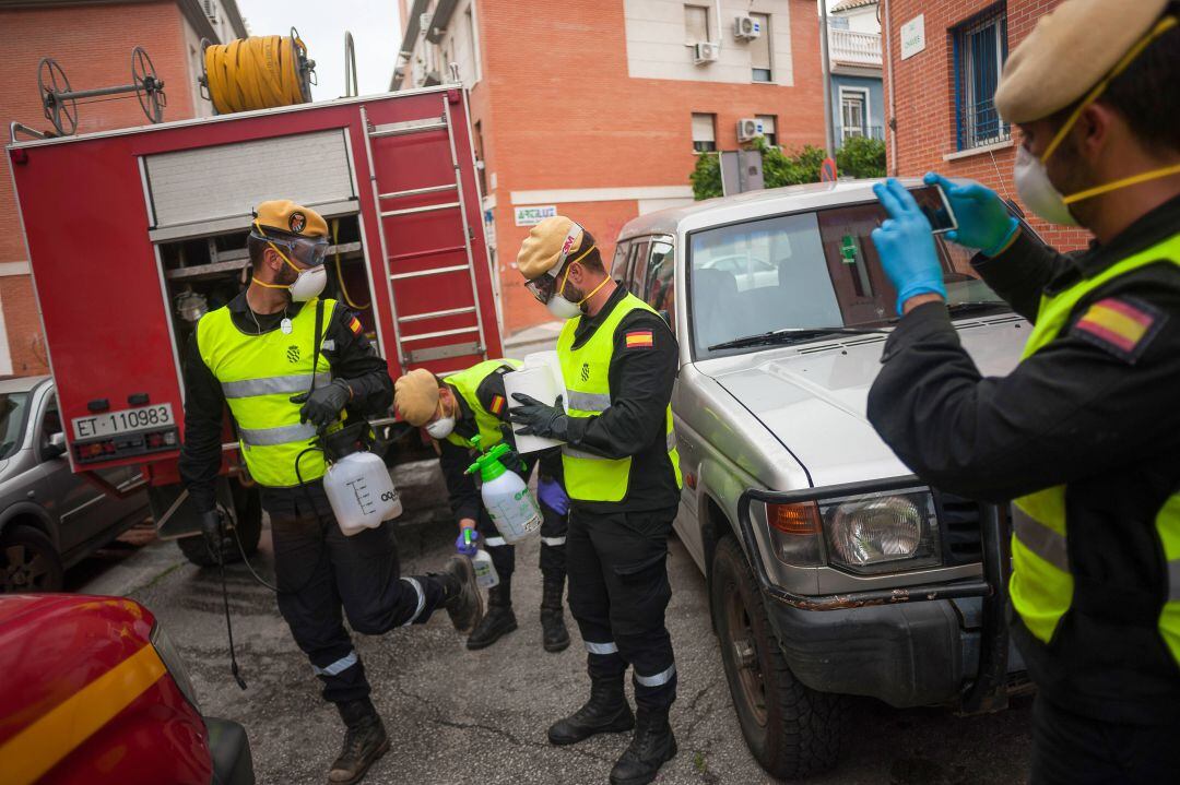 Actuación de la UME en Málaga durante la pandemia. 