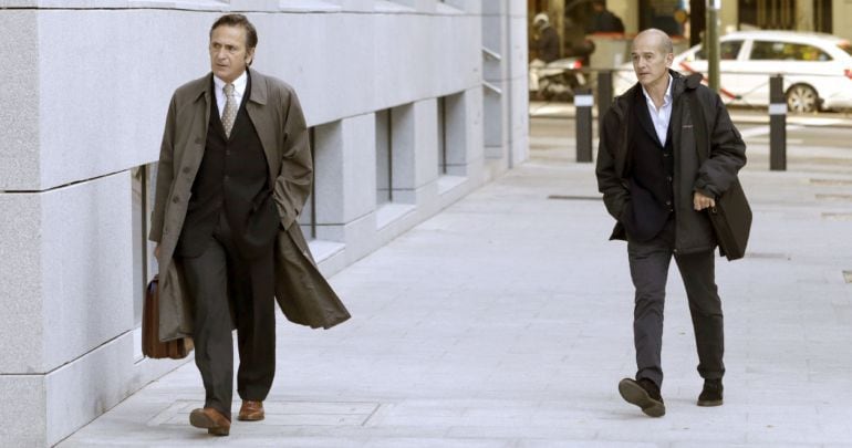 Los hermanos Josep y Pere Pujol Ferrusola, hijos del expresidente catalán Jordi Pujol, a su llegada a la Audiencia Nacional.