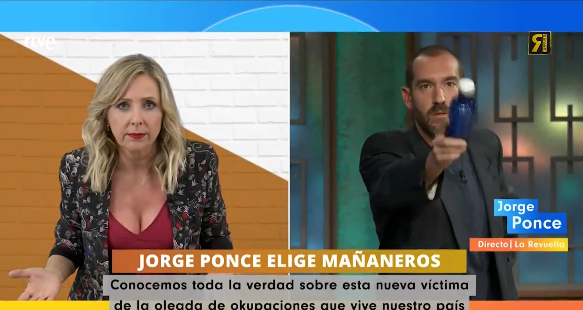 Patricia Suárez y Jorge Ponce en La revuelta.