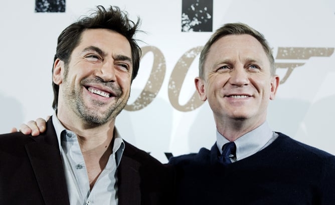 Javier Bardem y Daniel Craig en la presentación de &#039;Skyfall&#039; en Madrid