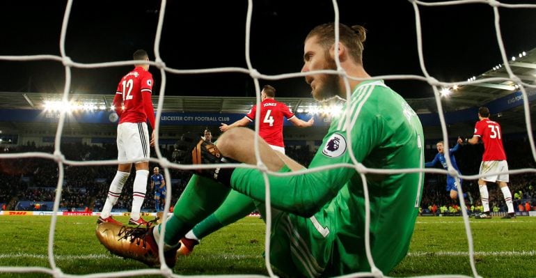 David De Gea, tras encajar el gol que le ha costado un empate al equipo de Mourinho