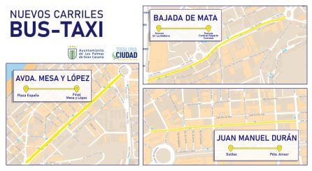 Plano de nuevos carriles bus-taxi