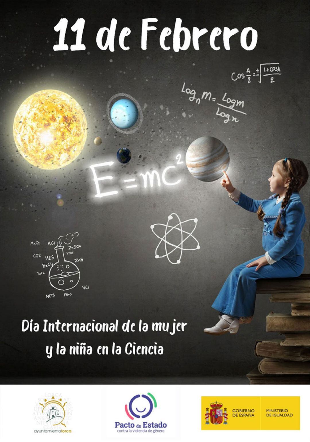 Cartel del Día de la Mujer y la Niña en la Ciencia