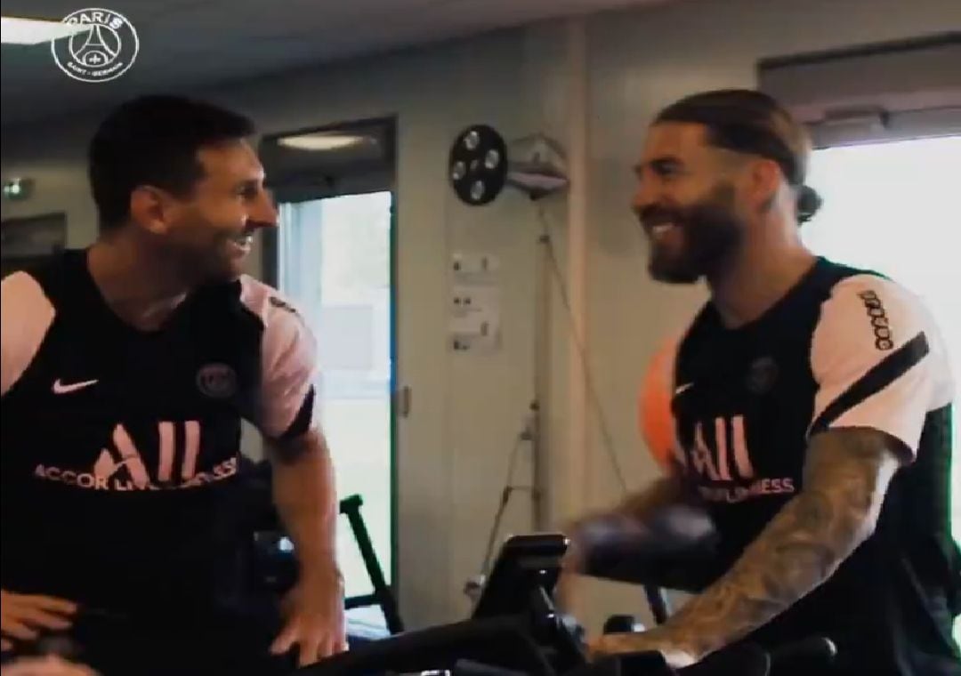 Leo Messi y Sergio Ramos se ejercitan juntos con el PSG