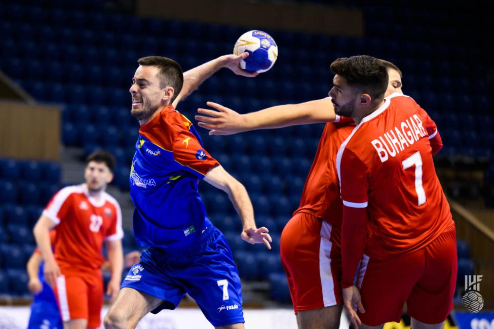 Un instant del partit d'avui entre Andorra i Malta.