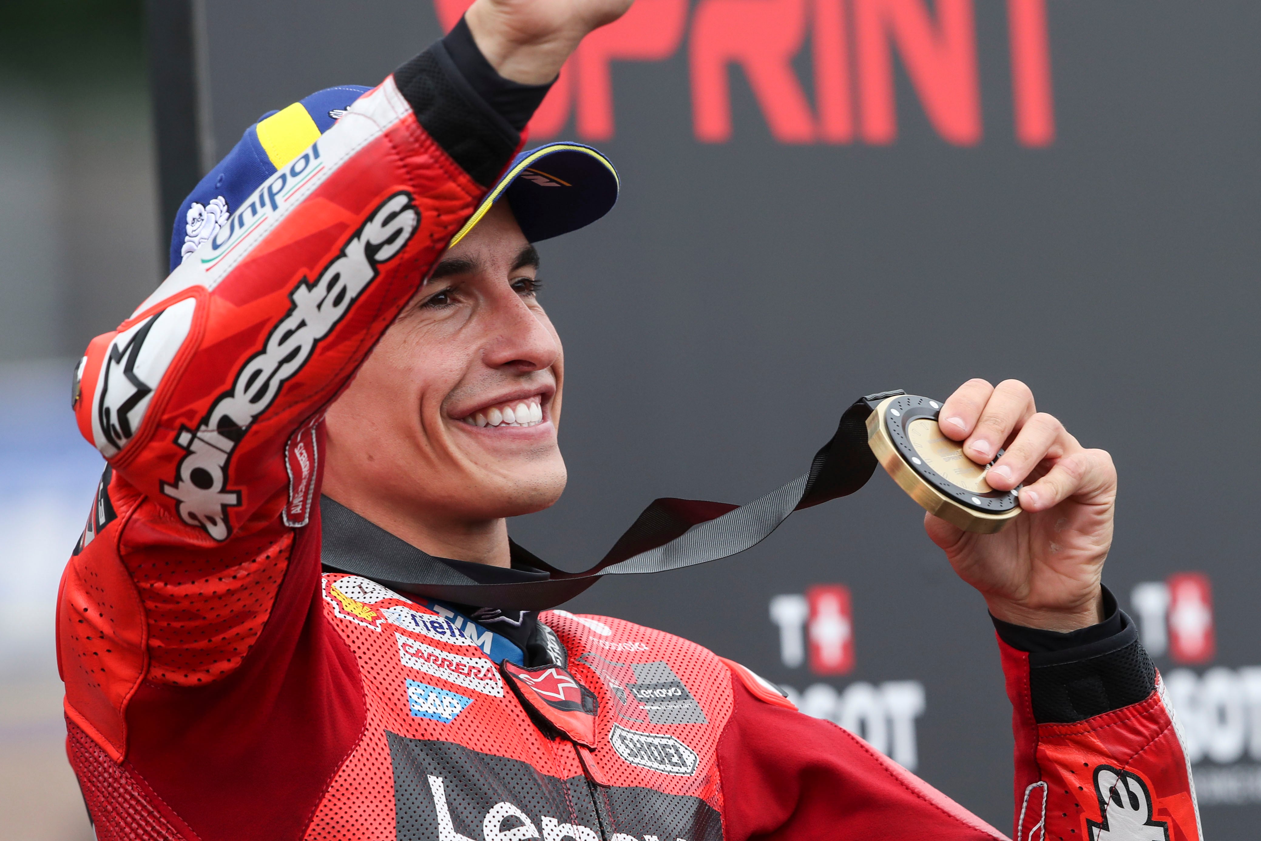 Marc Márquez celebra la victoria en la sprint del GP de Alemania