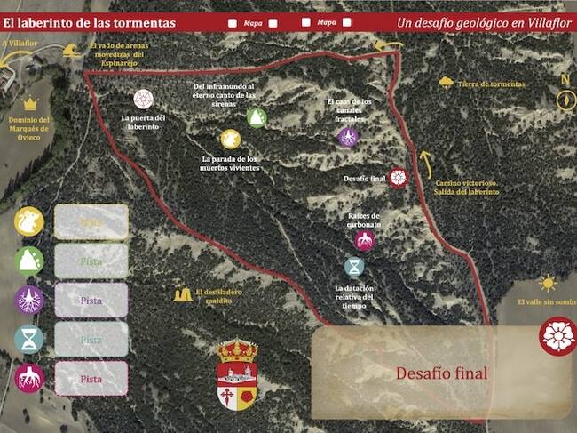 Mapa de las cárcavas de Villaflor