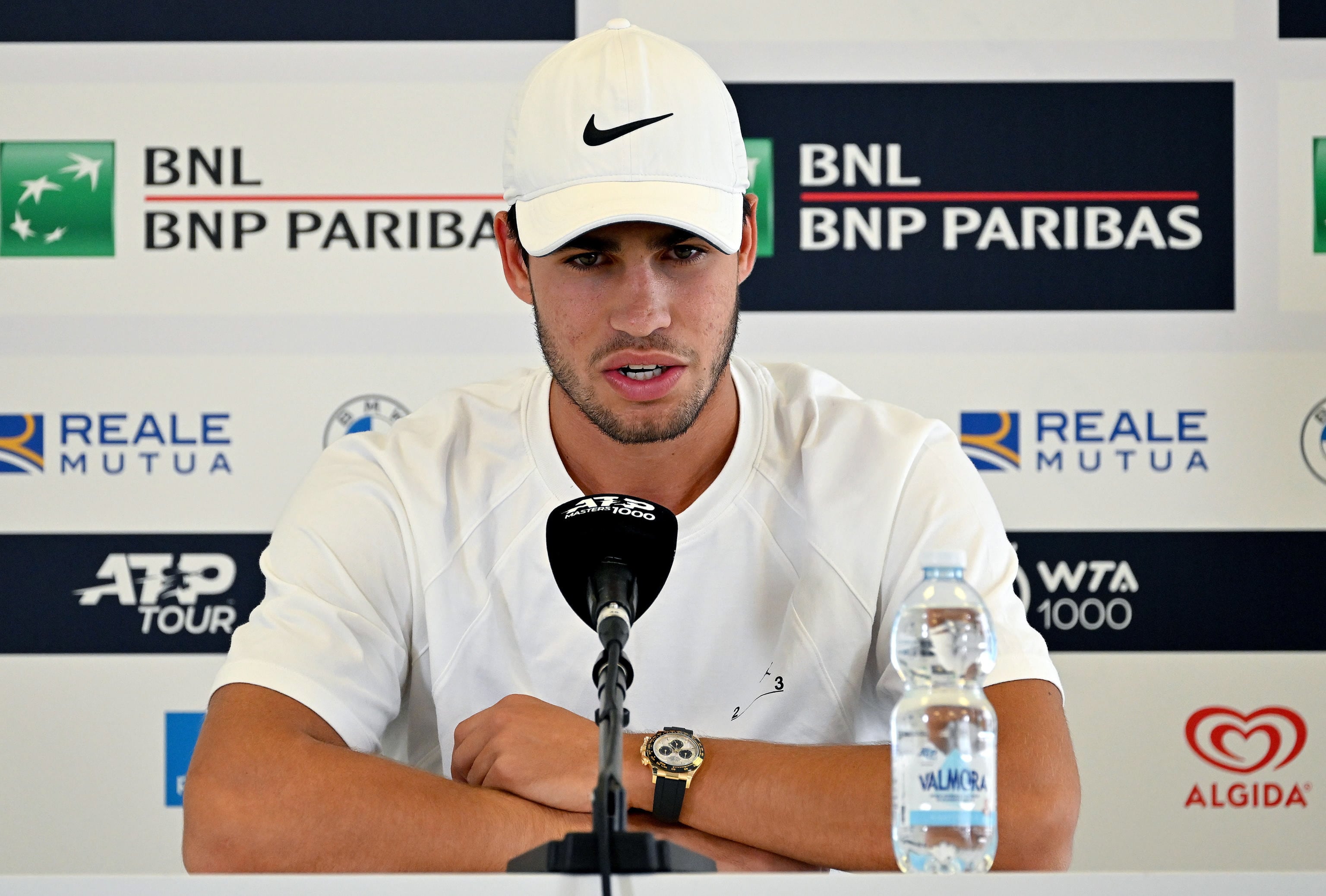 Carlos Alcaraz en rueda de prensa en el Masters 1000 de Roma (Tenis, Italia, España, Roma) EFE/EPA/ETTORE FERRARI