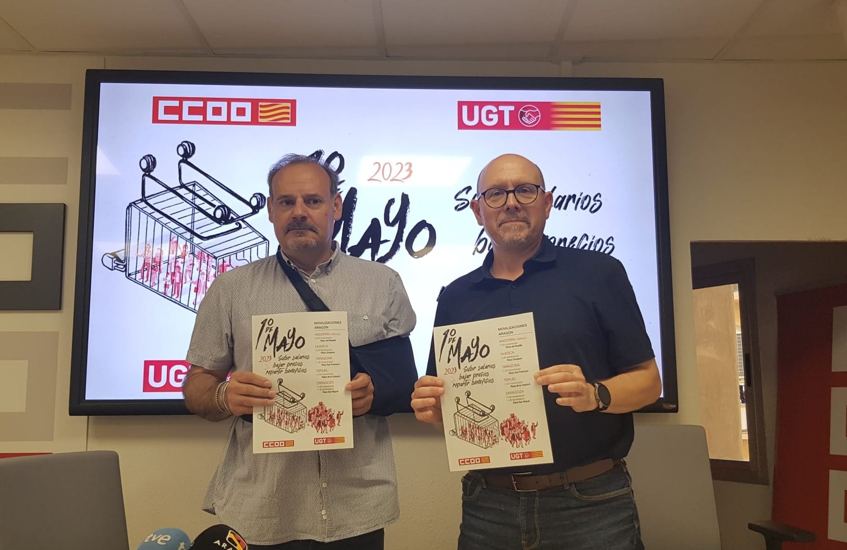 CCOO y UGT saldrán mañana a la calle de forma conjunta en cinco ciudades aragonesas