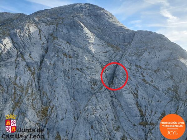 Punto del segundo rescate en la montaña de Palencia