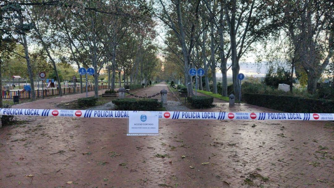 Paseo de los Chopos precintado por Policía Local