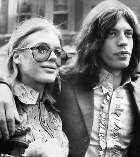 Marianne Faithfull junto a Mick Jagger