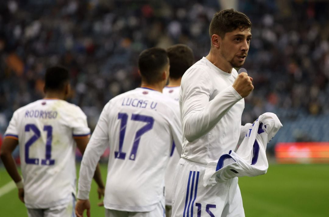 Fede Valverde celebrando su decisivo tanto