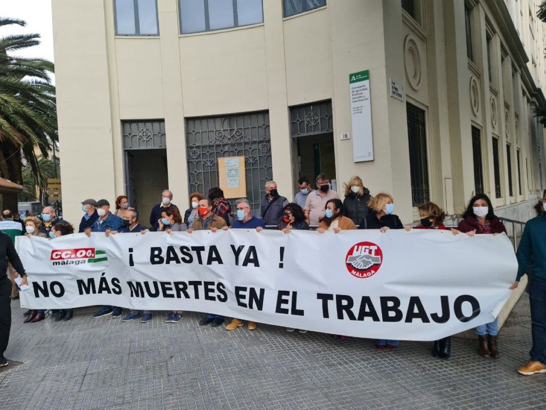 Protesta sindical de este jueves en la avda Colón de Málaga