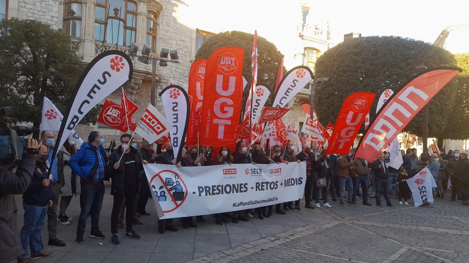 Empleados de Caixabank se han movilizado en Burgos