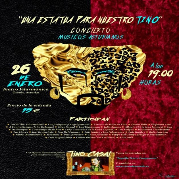 Cartel del concierto pro estatua para Tino Casal