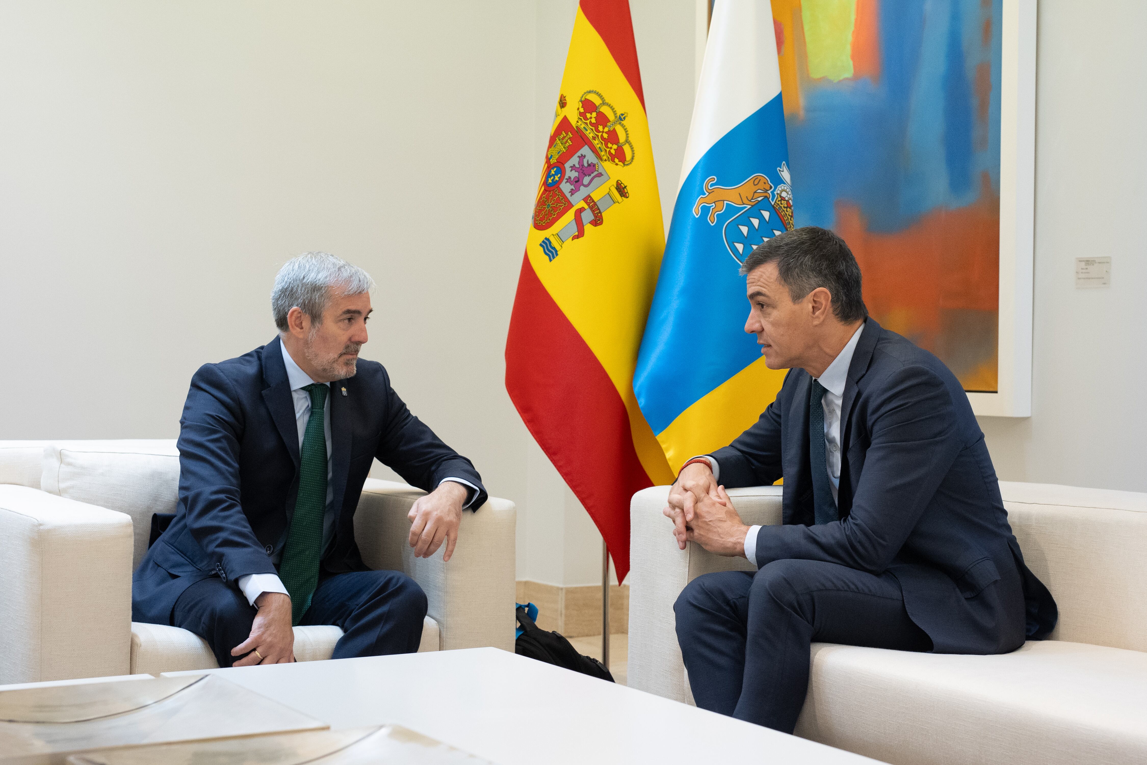 Fernando Clavijo y Pedro Sánchez en Moncloa