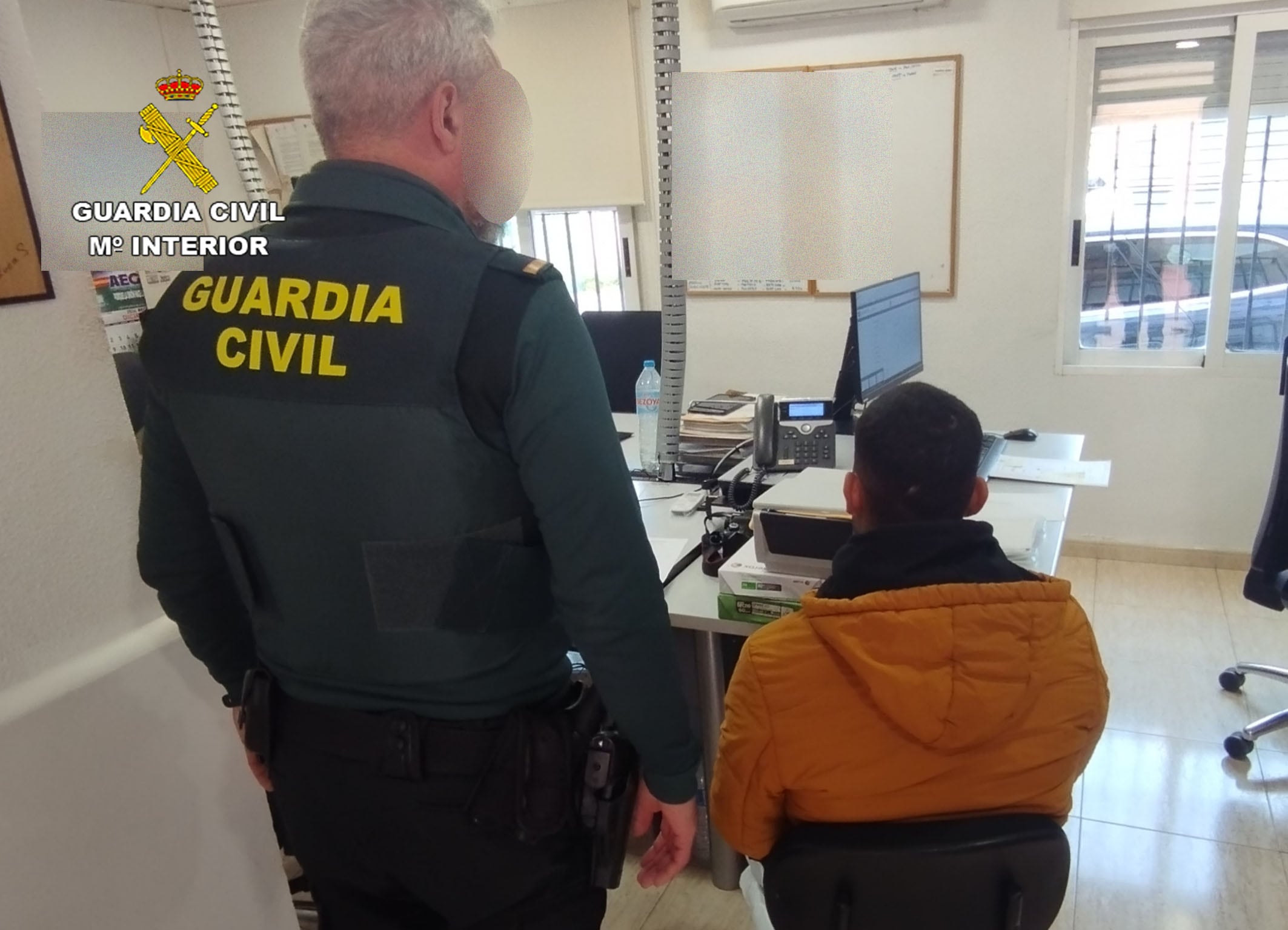 El detenido en dependencias de la Guardia Civil