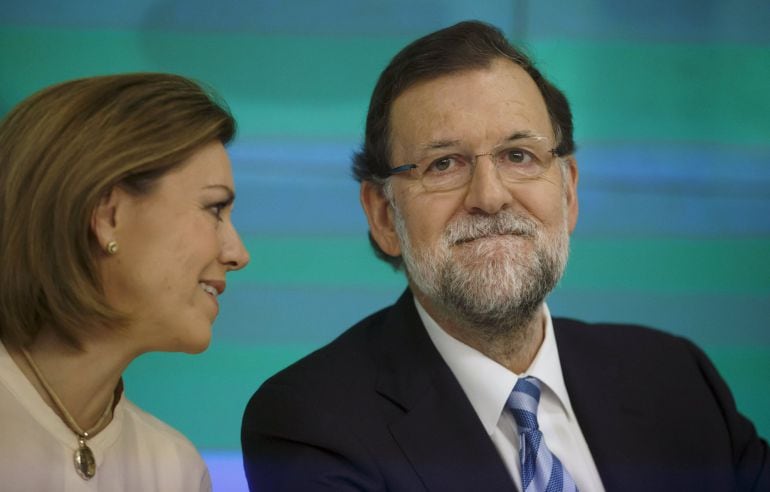 Mariano Rajoy junto a María Dolores de Cospedal, en la reunión del ejecutivo del PP de este martes