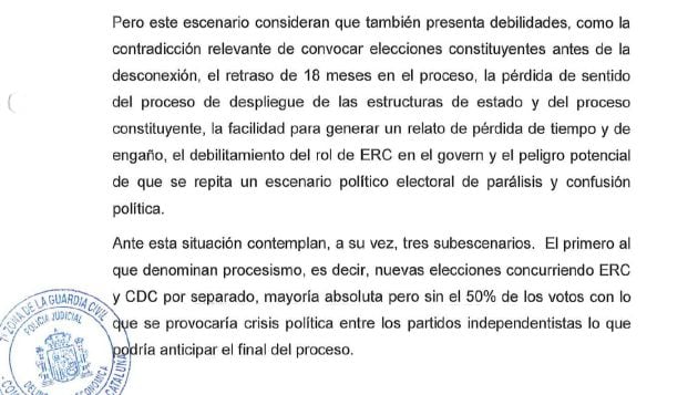 Extracto del documento incautado a Josep María Jové