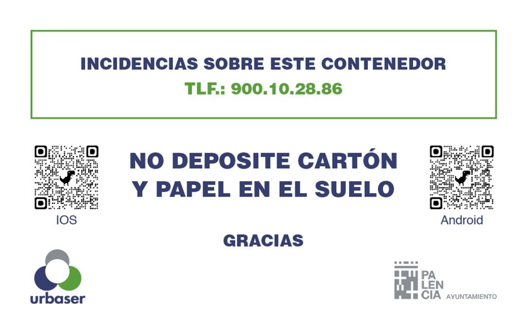 Urbaser instalará pegatinas en los contenedores