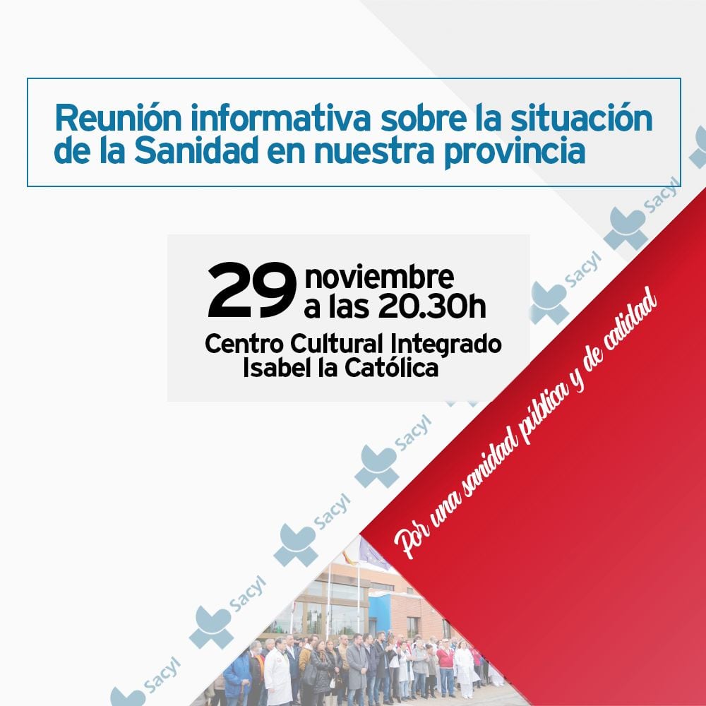 Convocatoria de la charla sobre la Sanidad en la provincia