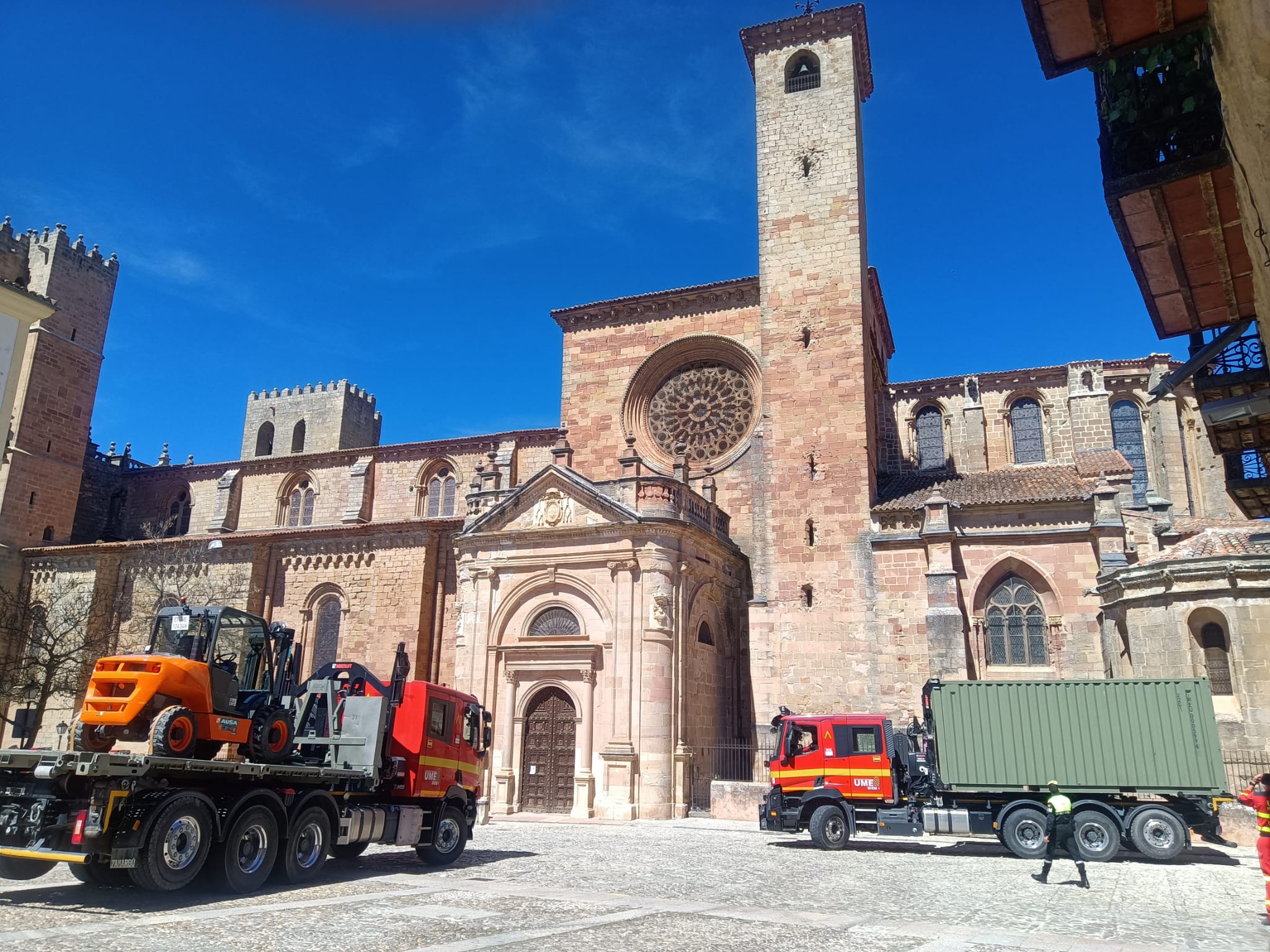 La UME llegando a Sigüenza
