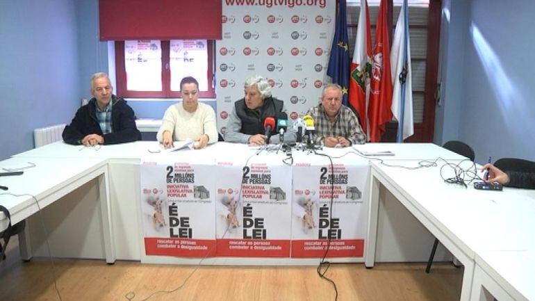 Responsables de UGT en Vigo para denunciar que el recurso de la UE generará nuevamente incertiduembre en los inversores