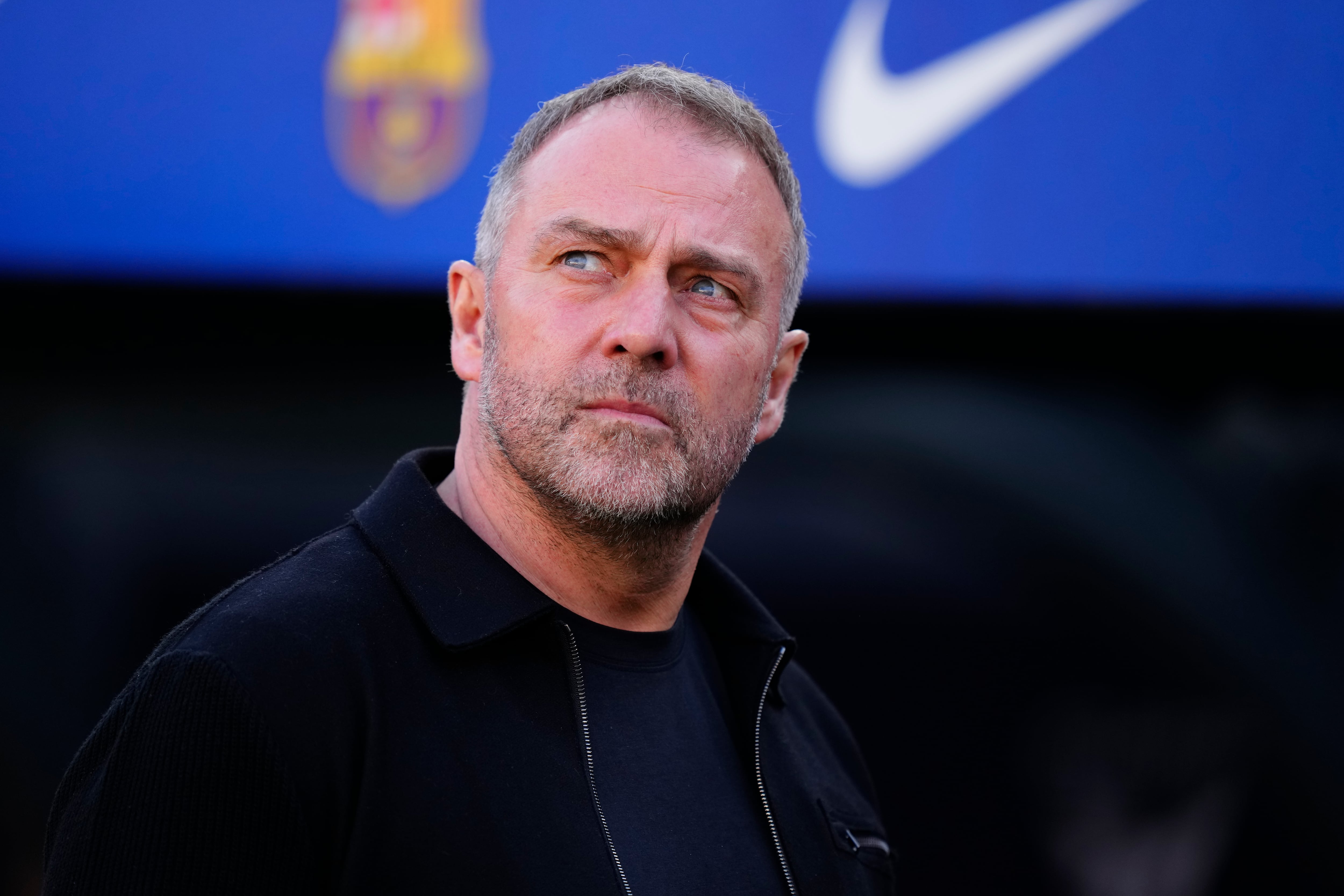 Hansi Flick durante un partido de LaLiga