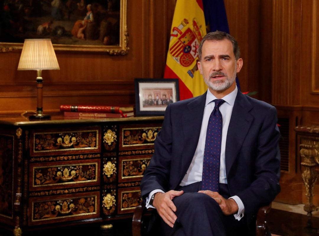 Imagen del tradicional mensaje de Navidad del rey Felipe VI