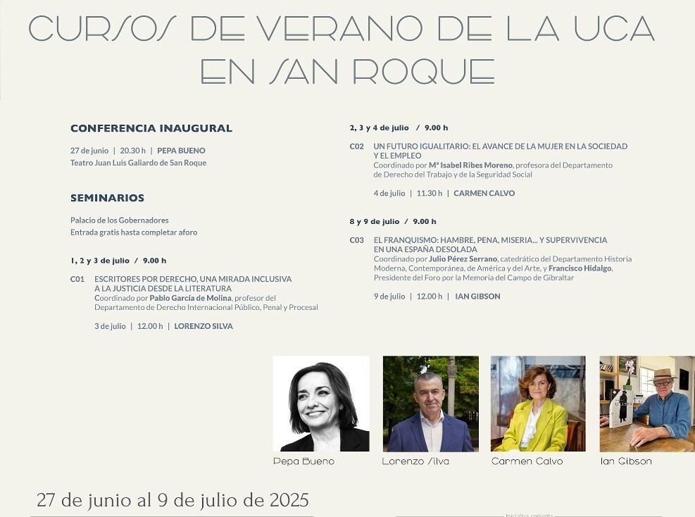 Cartel de los cursos de verano en San Roque