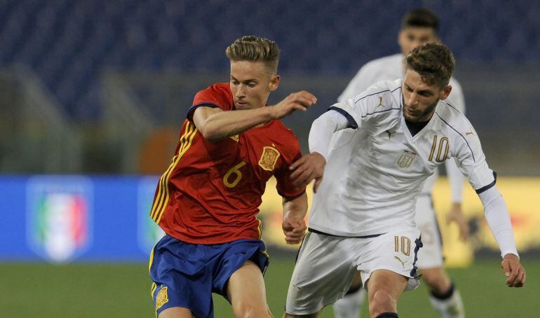 Marcos Llorente durante un partido con la sub21