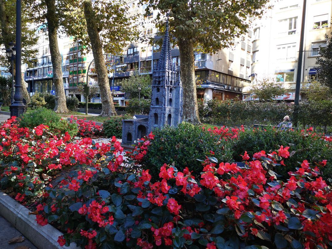 Flores en la Alameda de Santander.