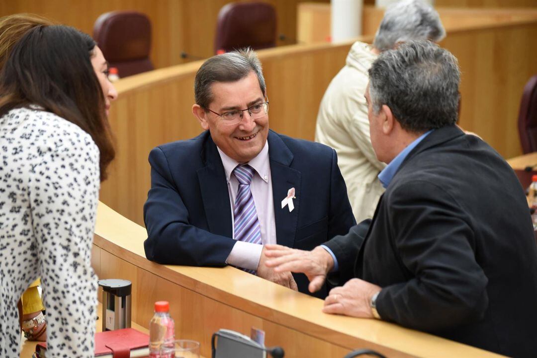 Entrena, durante un receso del pleno