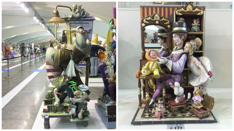 Mejor ninot de sección especial de la Falla Cuba Literato Azorín del artista Carlos Carsí y mejor ninot de sección especial infantil de la Falla Sueca Literato Azorín del artista Sergio Gómez