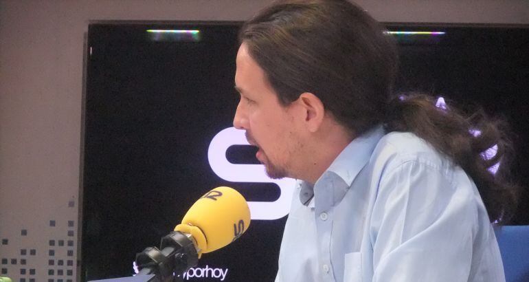 Una imatge d'arxiu que mostra Pablo Iglesias als estudis de la Cadena SER