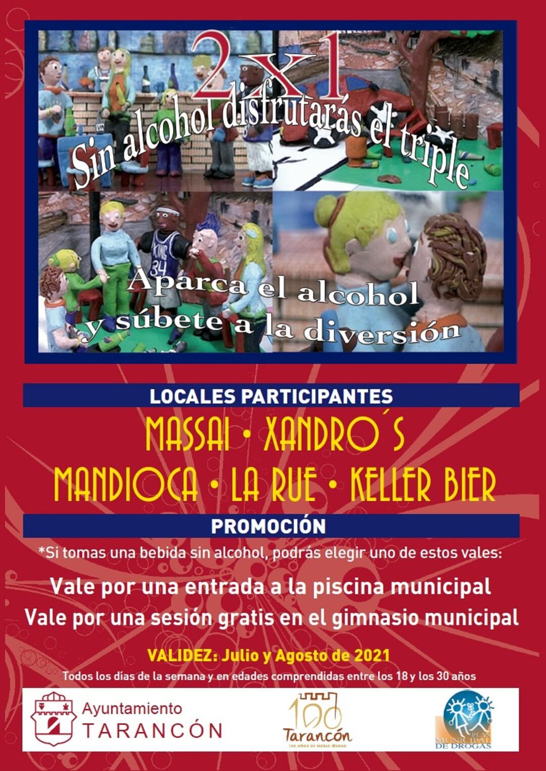 Cartel oficial del programa '2x1, sin alcohol disfrutaras el triple'.