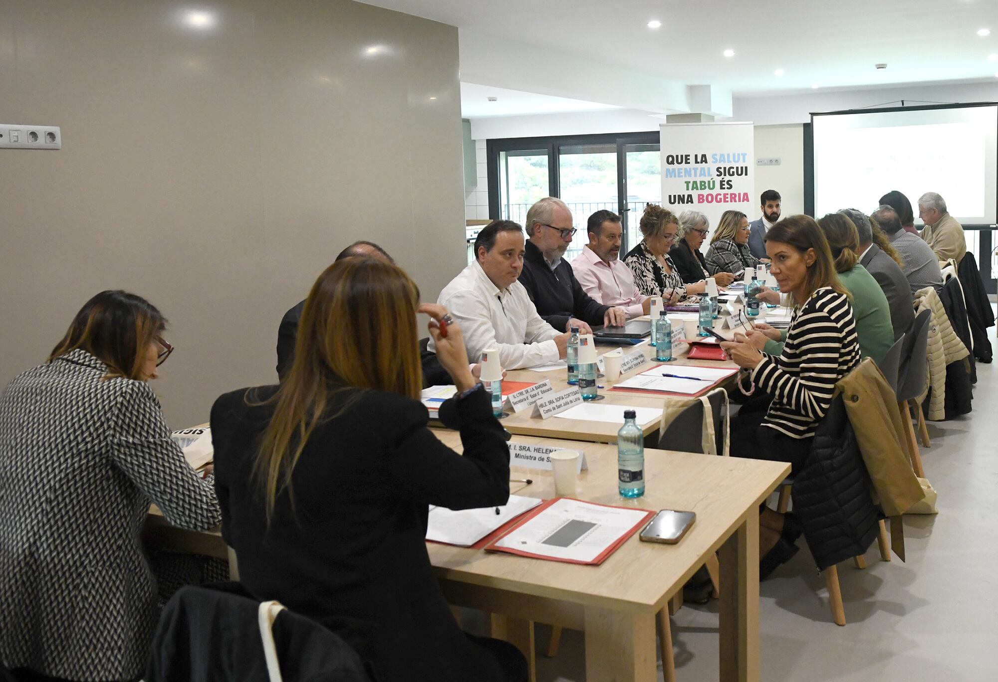 La ministra de Salut, Helena Mas, durant la quarta reunió de la taula nacional de salut mental i addiccions