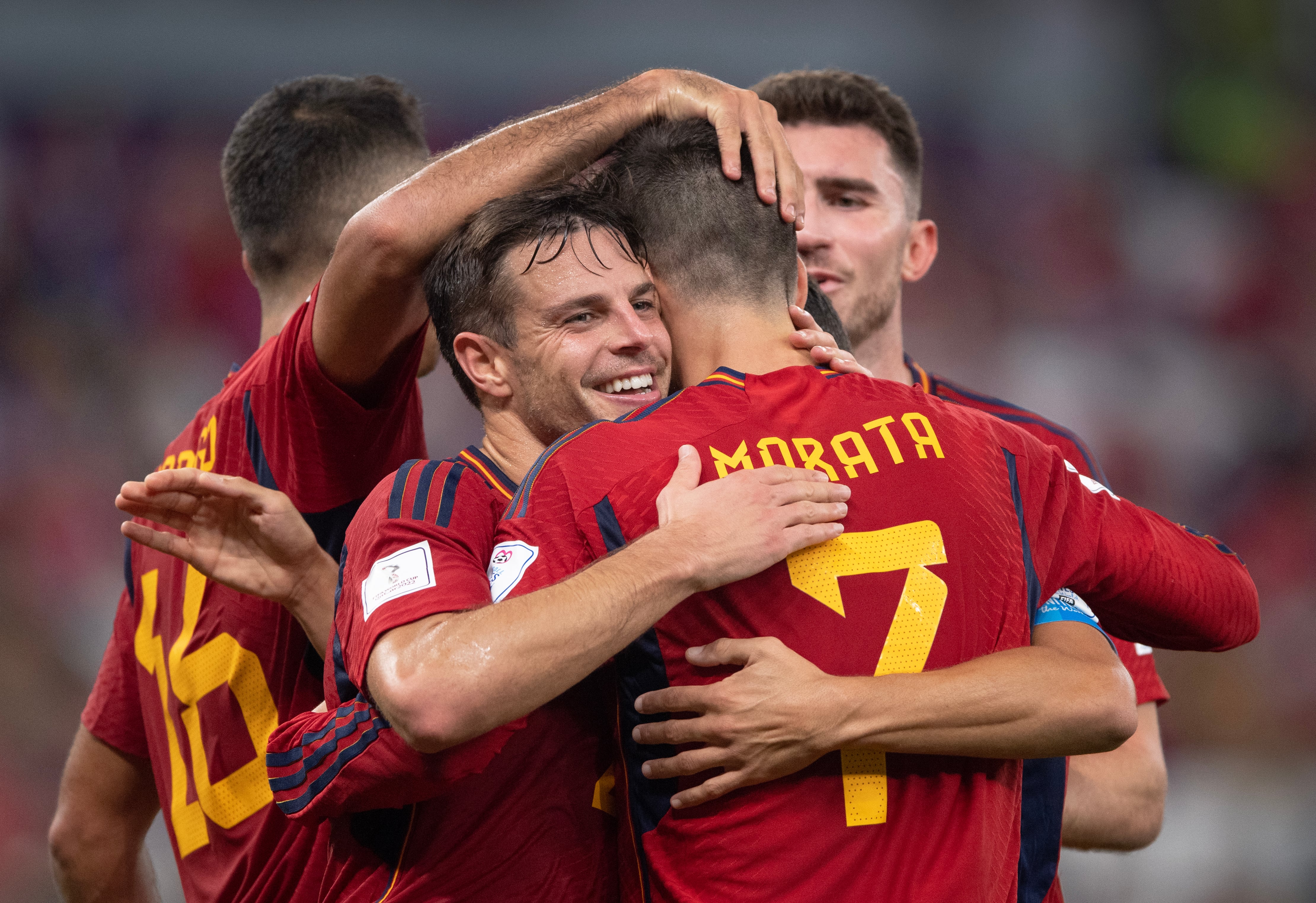 La selección celebra uno de los goles ante Costa Rica