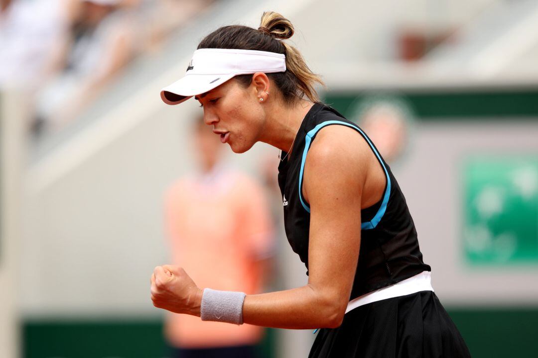 Muguruza celebra su pase a la segunda ronda del torneo