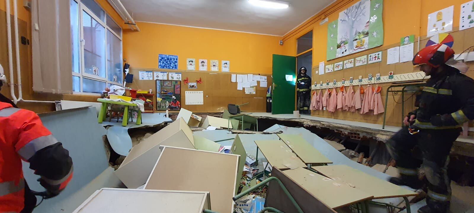 Derrumbe del Colegio Rey Pelayo en Gijón.