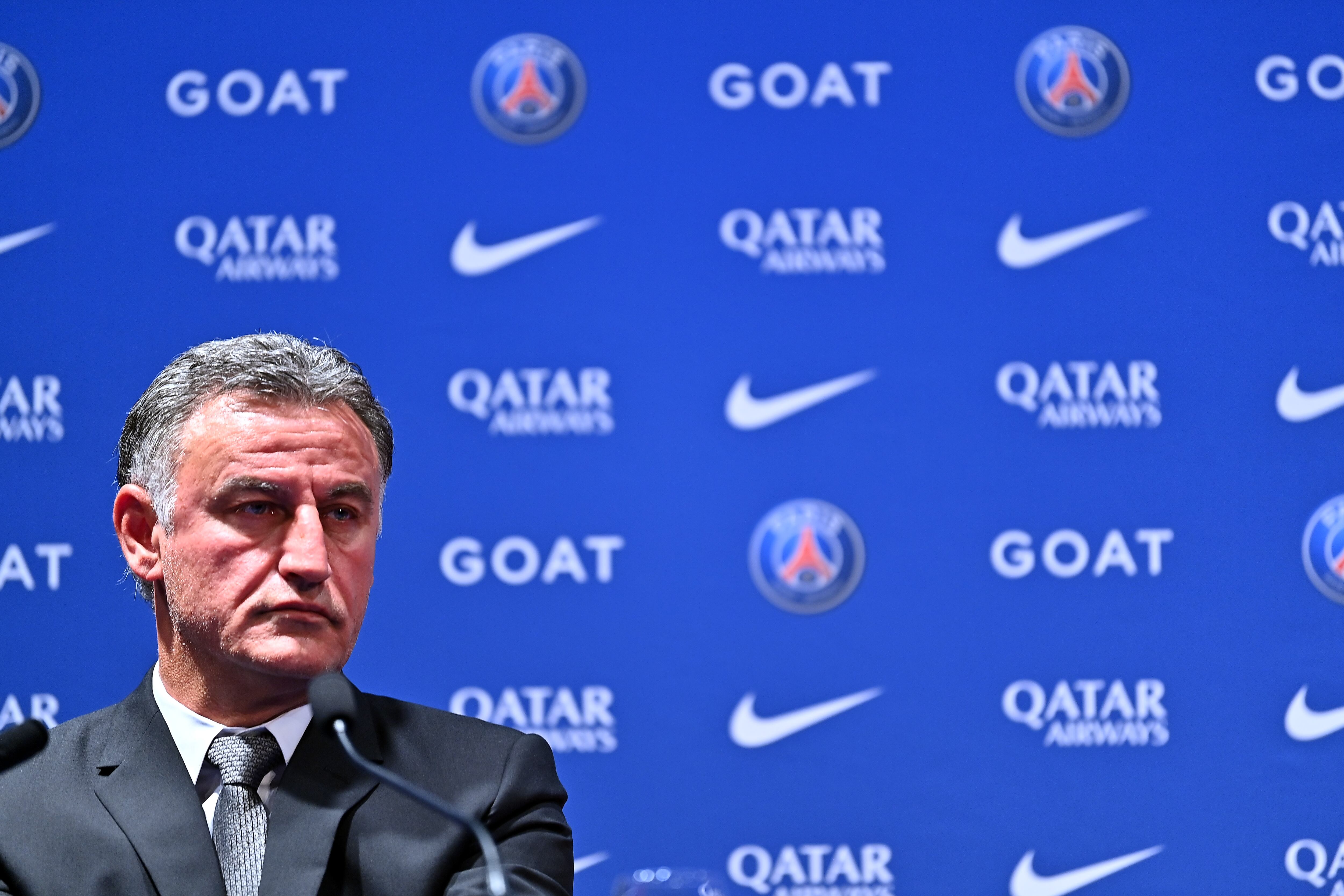 Cristophe Galtier, durante una rueda de prensa con el PSG.