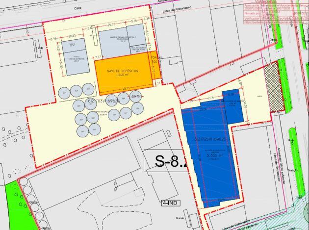 Mapa de la ampliación de las instalaciones de Félix Solís, en Valdepeñas (Ciudad Real)