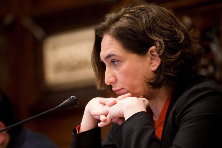 L&#039;alcaldessa de Barcelona, Ada Colau, a la sessió plenària d&#039;avui que ha rebutjat els pressupostos municipals per 2018