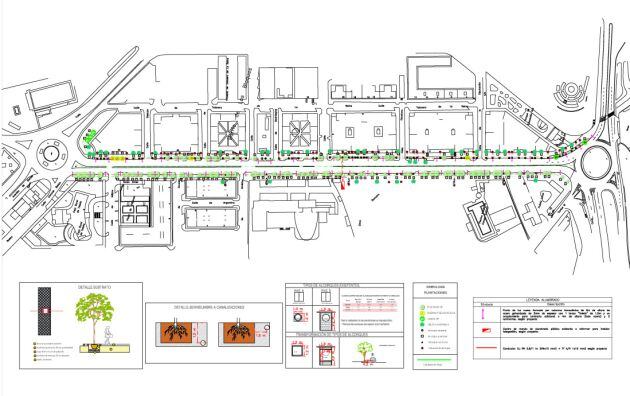 Plano de las obras de remodelación de la Avenida de la Reconquista, en Toledo