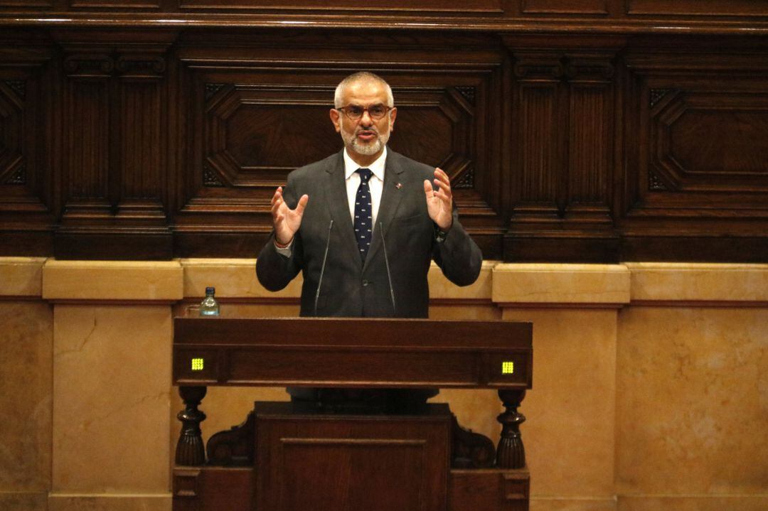 El president del grup parlamentari de Cs, Carlos Carrizosa, durant el debat de política general