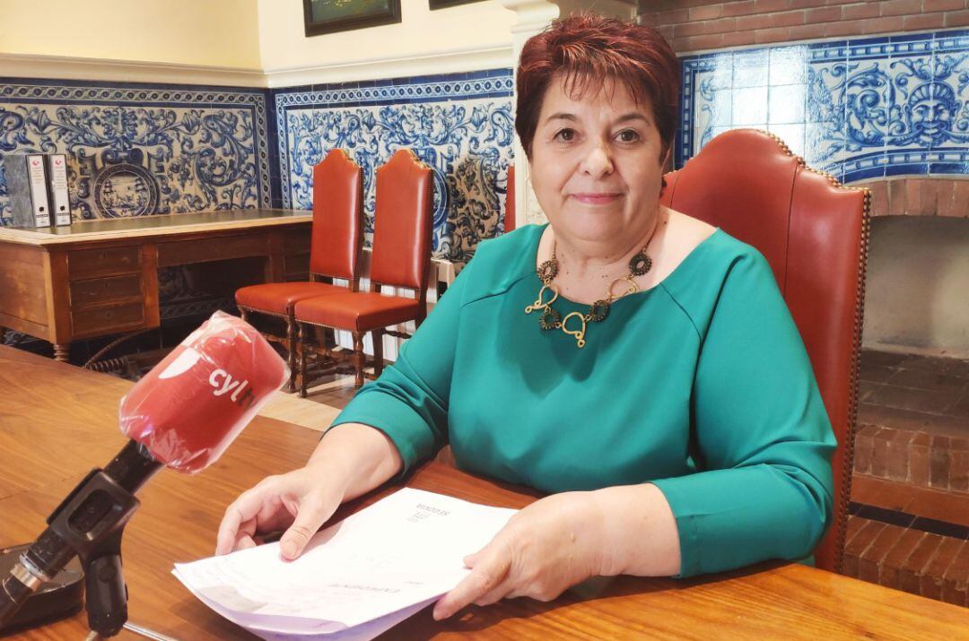 La alcaldesa Clara Luquero en la rueda de prensa telemática tras la reunión de la Comisión de Gobierno local